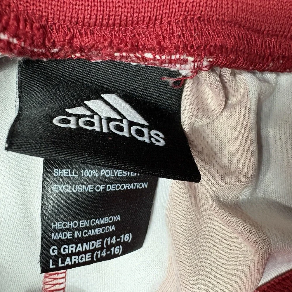 IU Adidas Size Large Youth Red White Striped Warm Up Tear Away Pants Basketball